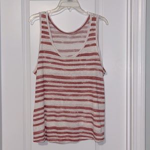 LOFT Striped 100% Linen Tank Top